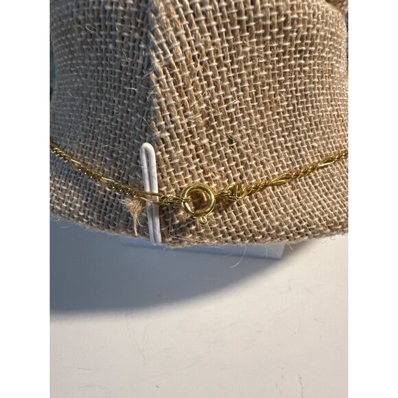 Dainty Figaro Chain Link Necklace Gold Tone 14" Collar - Picture 5 of 7